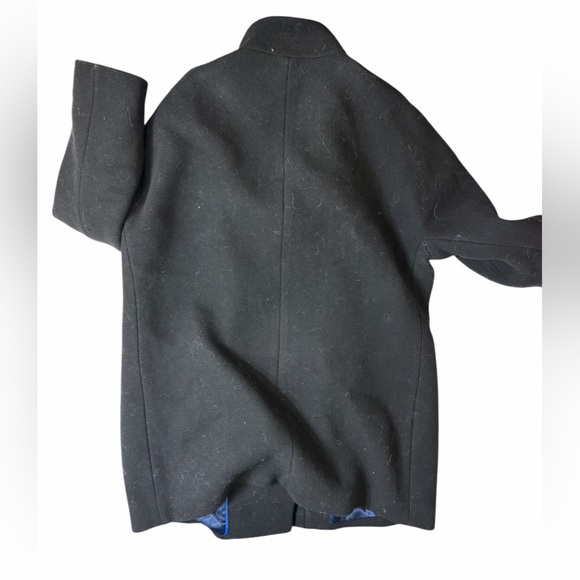 J.Crew Cocoon Coat in Black Italian Stadium-Cloth Wool Jacket Nello Gori Size 18 - Picture 2 of 6